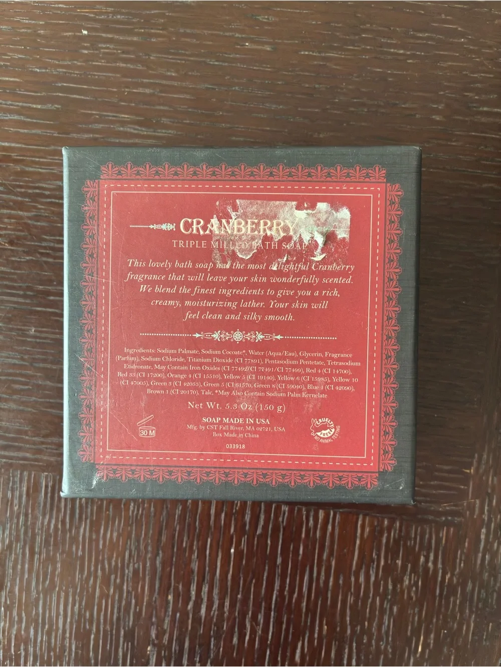 Savon Cranberry Triple Milled Bath Soap New unused